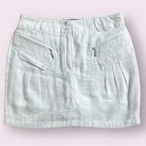 jamie sadock White Linen Blend Skort with Zipper Pockets